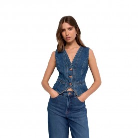 Елек Salsa jeans 21011525 waistcoat - Blue (Medium Wash) елек,дамски,сака,salsa,jeans,21011525,waistcoat,blue,(medium,wash)