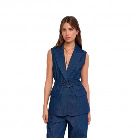 Елек Salsa jeans 21011640 waistcoat - Blue (Dark Wash) елек,дамски,сака,salsa,jeans,21011640,waistcoat,blue,(dark,wash)