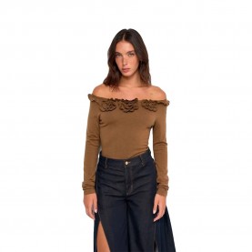 Блуза Salsa jeans 21011690 sweater - Brown (Medium Brown V3) блуза,мъжки,пуловери,дамски,пуловери,salsa,jeans,21011690,sweater,brown,(medium,brown,v3)