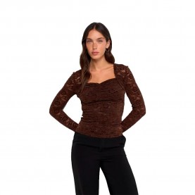 Блуза Salsa jeans 21011746 sweater - Brown (Dark Brown) блуза,мъжки,пуловери,дамски,пуловери,salsa,jeans,21011746,sweater,brown,(dark,brown)
