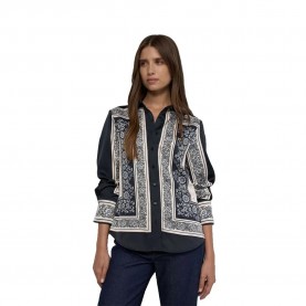 Дънки Salsa jeans 21012274 shirt - Blue (Dark Blue V1) дънки,дамски,ризи,мъжки,ризи,salsa,jeans,21012274,shirt,blue,(dark,blue,v1)