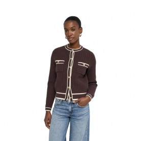 Жилетка Salsa jeans Chanel Slim Fit cardigan - Brown (Dark Brown V1) жилетка,мъжки,пуловери,дамски,пуловери,salsa,jeans,chanel,slim,fit,cardigan,brown,(dark,brown,v1)