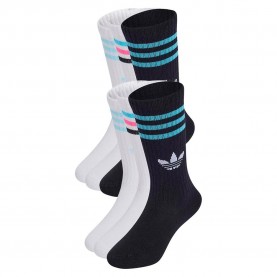 чорапи,мъжки,чорапи,дамски,чорапи,adidas,originals,3,stripes,crew,socks,6,pairs,multicolor,(black,white,samba,blue,bliss,blue)