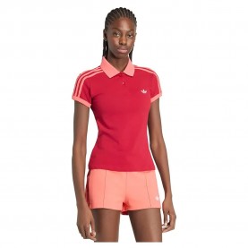 Adidas Originals 3 Stripes short sleeve polo - Red (Team Victory Red / Preloved Scarlet) дамски,блузи,с,яка,мъжки,блузи,с,яка,adidas,originals,3,stripes,short,sleeve,polo,red,(team,victory,red,preloved,scarlet)
