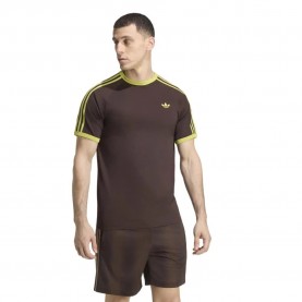 Тениска Adidas Originals 3 Stripes short sleeve T-shirt - Brown (Aurora Coffee / Preloved Lime) тениска,мъжки,тениски,дамски,тениски,adidas,originals,3,stripes,short,sleeve,t,shirt,brown,(aurora,coffee,preloved,lime)