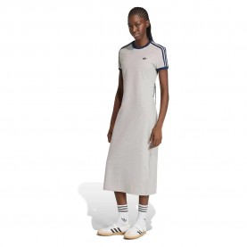 Рокля Adidas Originals 3 Stripes Slim short sleeve midi dress - Grey (Medium Grey Heather / Night Indigo) рокля,дамски,поли,и,рокли,adidas,originals,3,stripes,slim,short,sleeve,midi,dress,grey,(medium,grey,heather,night,indigo)