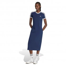 Рокля Adidas Originals 3 Stripes Slim short sleeve midi dress - Blue (Night Indigo / White) рокля,дамски,поли,и,рокли,adidas,originals,3,stripes,slim,short,sleeve,midi,dress,blue,(night,indigo,white)