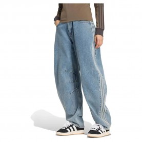 Дънки Adidas Originals Barrel Leg high waist jeans - Blue (Worn Blue Denim) дънки,мъжки,панталони,дамски,панталони,adidas,originals,barrel,leg,high,waist,jeans,blue,(worn,blue,denim)