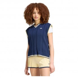 елек,дамски,жилетки,adidas,originals,cable,knit,vest,blue,(warm,vanilla)