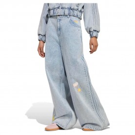 Дънки Adidas Originals Care Bear Wide Leg high waist jeans - Blue (Clear Sky) дънки,мъжки,панталони,дамски,панталони,adidas,originals,care,bear,wide,leg,high,waist,jeans,blue,(clear,sky)