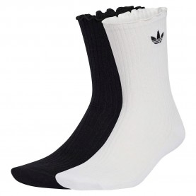 чорапи,мъжки,чорапи,дамски,чорапи,adidas,originals,ruffle,crew,socks,2,pairs,white,black,(black,white)