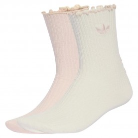 Чорапи Adidas Originals Ruffle crew socks 2 pairs - White (Off White / Wonder Quartz) чорапи,мъжки,чорапи,дамски,чорапи,adidas,originals,ruffle,crew,socks,2,pairs,white,(off,white,wonder,quartz)