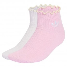 Чорапи Adidas Originals Ruffle Quarter socks - White / Pink (Frozen Purple / Off White / Orchid Fusion) чорапи,мъжки,чорапи,дамски,чорапи,adidas,originals,ruffle,quarter,socks,white,pink,(frozen,purple,off,white,orchid,fusion)