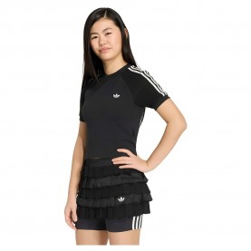 Тениска Adidas Originals Slim Knitted 3 Stripes short sleeve T-shirt - Black (Black) тениска,мъжки,тениски,дамски,тениски,adidas,originals,slim,knitted,3,stripes,short,sleeve,t,shirt,black,(black)