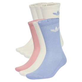 Чорапи Adidas Originals Trefoil Cushion crew socks 6 pairs - Multicolor (Chalk Blue / Wonder Mauve / Off White) чорапи,мъжки,чорапи,дамски,чорапи,adidas,originals,trefoil,cushion,crew,socks,6,pairs,multicolor,(chalk,blue,wonder,mauve,off,white)
