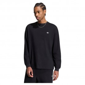 Тениска Adidas Originals Trefoil Essentials long sleeve T-shirt - Black (Black) тениска,мъжки,тениски,дамски,тениски,adidas,originals,trefoil,essentials,long,sleeve,t,shirt,black,(black)