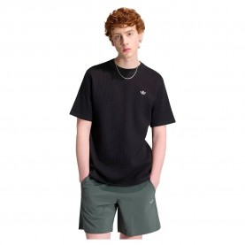 Тениска Adidas Originals Trefoil Essentials Waffle short sleeve T-shirt - Black (Black) тениска,мъжки,тениски,дамски,тениски,adidas,originals,trefoil,essentials,waffle,short,sleeve,t,shirt,black,(black)