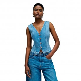 Елек Salsa jeans 21011374 waistcoat - Blue (Blue) елек,дамски,сака,salsa,jeans,21011374,waistcoat,blue,(blue)