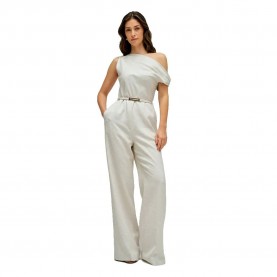 Дънки Salsa jeans 21012033 Linen sleeveless romper - White (White) дънки,дамски,гащеризони,salsa,jeans,21012033,linen,sleeveless,romper,white,(white)