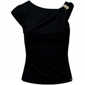 Тениска Salsa jeans 21012082 sleeveless T-shirt - Black (Black) тениска,мъжки,тениски,дамски,тениски,salsa,jeans,21012082,sleeveless,t,shirt,black,(black)