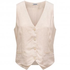 Елек Salsa jeans 21012083 Linen waistcoat - Beige (Beige) елек,дамски,сака,salsa,jeans,21012083,linen,waistcoat,beige,(beige)