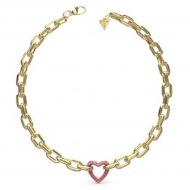 Guess Beloved Pave Heart necklace - Golden (Gold / Pink) бижутерия,guess,beloved,pave,heart,necklace,golden,(gold,pink)
