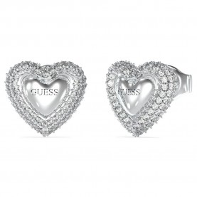 Guess Beloved Pave Heart Studs earrings - Silver (Silver) бижутерия,guess,beloved,pave,heart,studs,earrings,silver,(silver)