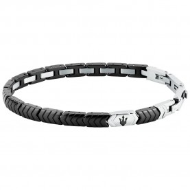 Maserati JM226ATZ86 bracelet - Grey (Silver / Black) бижутерия,maserati,jm226atz86,bracelet,grey,(silver,black)