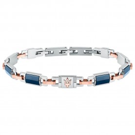 Maserati JM425ATZ67 bracelet - Silver (Silver / Rose Gold / Blue) бижутерия,maserati,jm425atz67,bracelet,silver,(silver,rose,gold,blue)