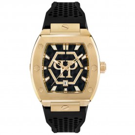 Часовник Philipp plein The Hexagon Phantom 44mm 5ATM Quartz/Analogical watch - Golden (Black / Black / Gold / Mineral) часовник,часовници,philipp,plein,the,hexagon,phantom,44mm,5atm,quartz,analogical,watch,golden,(black,black,gold,mineral)