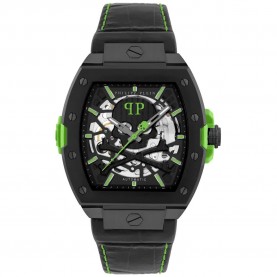 часовник,часовници,philipp,plein,the,skeleton,2.0,44mm,5atm,automatic,analogical,watch,black,(black,black,green,mineral)