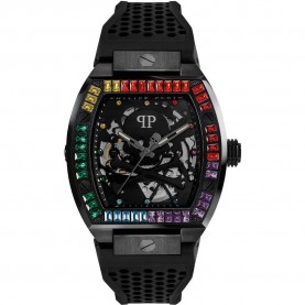 часовник,часовници,philipp,plein,the,skeleton,44mm,5atm,automatic,analogical,watch,black,(black,black,multicolor,mineral)