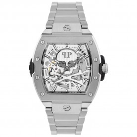 Часовник Philipp plein The Skeleton 44mm 5ATM Automatic/Analogical watch - Silver (Silver / Silver / Mineral) часовник,часовници,philipp,plein,the,skeleton,44mm,5atm,automatic,analogical,watch,silver,(silver,silver,mineral)