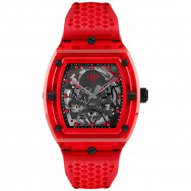 часовник,часовници,philipp,plein,the,skeleton,crystal,44mm,5atm,automatic,analogical,watch,red,(red,black,mineral)