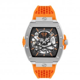 часовник,часовници,philipp,plein,the,skeleton,limited,edition,44mm,5atm,automatic,analogical,watch,orange,(orange,grey,mineral)