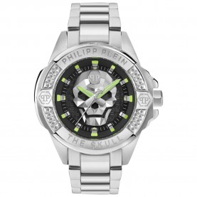 Часовник Philipp plein The Skull 44mm 5ATM Quartz/Analogical watch - Silver (Silver / Black / Mineral) часовник,часовници,philipp,plein,the,skull,44mm,5atm,quartz,analogical,watch,silver,(silver,black,mineral)