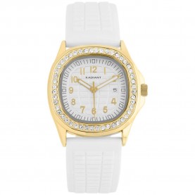 Часовник Radiant Azure Whisper 34mm 3ATM Quartz/Analogical woman watch - Golden (White / White / Gold / Mineral) часовник,часовници,radiant,azure,whisper,34mm,3atm,quartz,analogical,woman,watch,golden,(white,white,gold,mineral)