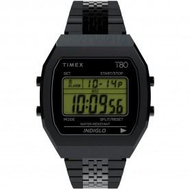 Часовник Timex 80 36mm 3ATM Quartz/Digital watch - Black (Black / Mineral) часовник,часовници,timex,80,36mm,3atm,quartz,digital,watch,black,(black,mineral)
