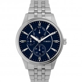 Часовник Timex Chicago 45mm 5ATM Quartz/Analogical watch - Silver (Silver / Blue / Mineral) часовник,часовници,timex,chicago,45mm,5atm,quartz,analogical,watch,silver,(silver,blue,mineral)