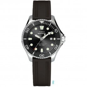 Часовник Timex Deep Water 44mm 20ATM Quartz/Analogical watch - Silver (Black / Black / Sapphire) часовник,часовници,timex,deep,water,44mm,20atm,quartz,analogical,watch,silver,(black,black,sapphire)