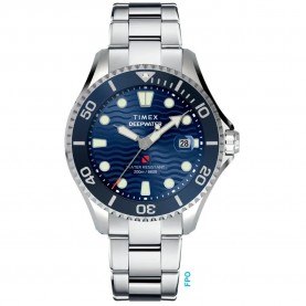 часовник,часовници,timex,deep,water,44mm,20atm,quartz,analogical,watch,silver,(silver,blue,sapphire)