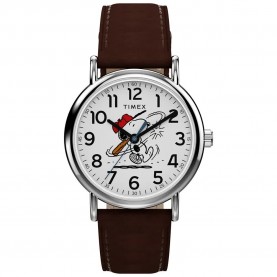 Часовник Timex Peanuts 38mm 3ATM Quartz/Analogical watch - Silver (Brown / White / Mineral) часовник,часовници,timex,peanuts,38mm,3atm,quartz,analogical,watch,silver,(brown,white,mineral)