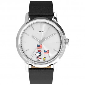 Часовник Timex Peanuts TW2Y50300 40mm 5ATM Quartz/Analogical watch - Silver (Black / Silver / Acrylic) часовник,часовници,timex,peanuts,tw2y50300,40mm,5atm,quartz,analogical,watch,silver,(black,silver,acrylic)