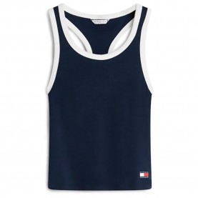 Тениска Tommy hilfiger UW0UW06308 sleeveless pyjama T-shirt - Blue (Dark Night Navy) тениска,дамски,пижами,tommy,hilfiger,uw0uw06308,sleeveless,pyjama,t,shirt,blue,(dark,night,navy)