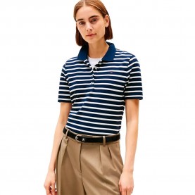 Tommy hilfiger 1985 short sleeve polo - Blue (Dark Night Navy / Ecru Stripe) дамски,блузи,с,яка,мъжки,блузи,с,яка,tommy,hilfiger,1985,short,sleeve,polo,blue,(dark,night,navy,ecru,stripe)
