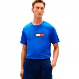 Тениска Tommy hilfiger Brand Love Text Box short sleeve T-shirt - Blue (Regal Blue) тениска,мъжки,тениски,дамски,тениски,tommy,hilfiger,brand,love,text,box,short,sleeve,t,shirt,blue,(regal,blue)