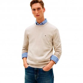 Блуза Tommy hilfiger Essential Ssnl sweater - Beige (Sandalwood Heather) блуза,мъжки,пуловери,дамски,пуловери,tommy,hilfiger,essential,ssnl,sweater,beige,(sandalwood,heather)