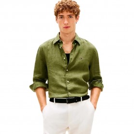 Риза с дълъг ръкав Tommy hilfiger MW0MW41530 long sleeve shirt - Green (Dark Artichoke) риза,с,дълъг,ръкав,дамски,ризи,мъжки,ризи,tommy,hilfiger,mw0mw41530,long,sleeve,shirt,green,(dark,artichoke)