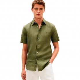 Риза с къс ръкав Tommy hilfiger MW0MW41531 Linen short sleeve shirt - Green (Dark Artichoke) риза,с,къс,ръкав,дамски,ризи,мъжки,ризи,tommy,hilfiger,mw0mw41531,linen,short,sleeve,shirt,green,(dark,artichoke)