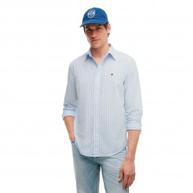 Риза с дълъг ръкав Tommy hilfiger MW0MW42440 long sleeve shirt - Blue (Sweet Blue / Stripe) риза,с,дълъг,ръкав,дамски,ризи,мъжки,ризи,tommy,hilfiger,mw0mw42440,long,sleeve,shirt,blue,(sweet,blue,stripe)